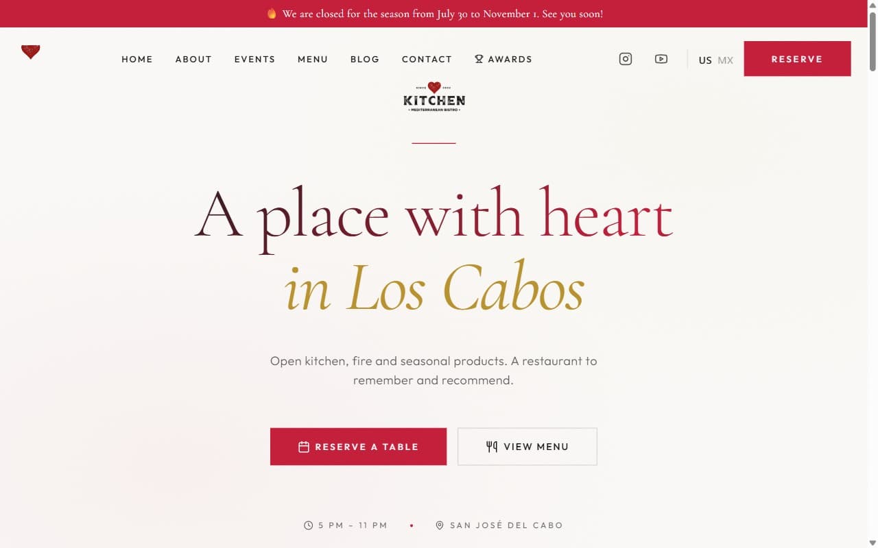 SEO y posicionamiento local para The Kitchen Table en Los Cabos