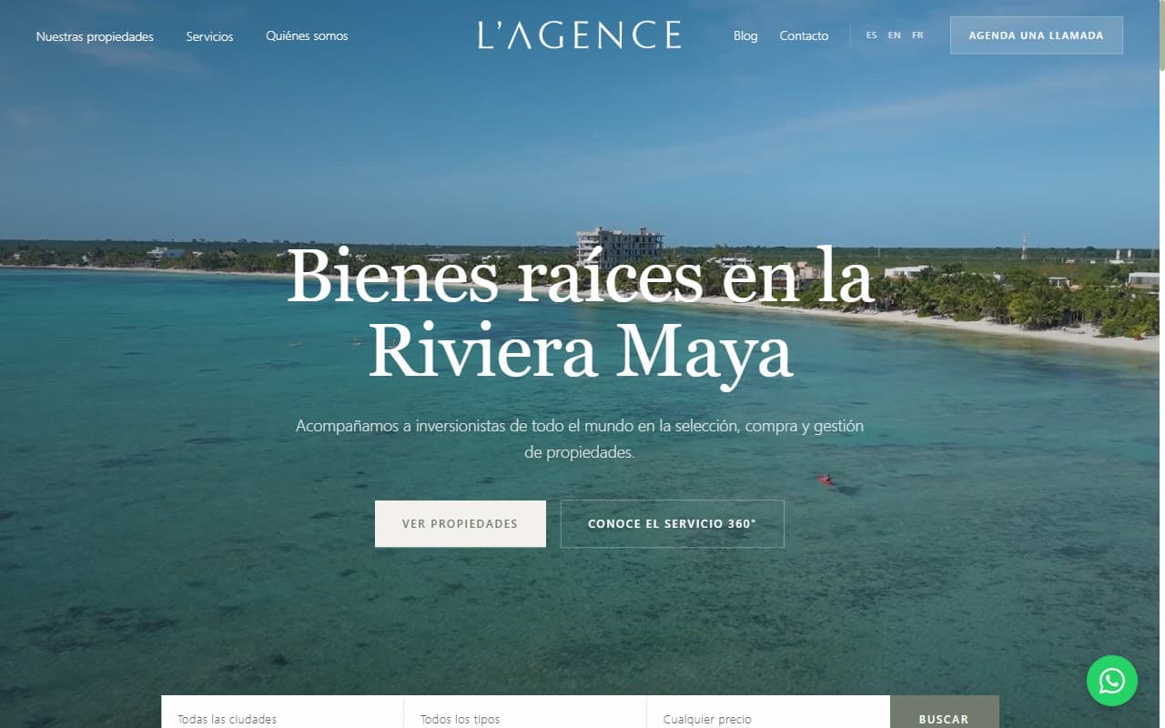 Generación de leads de lujo para L'Agence MX en Los Cabos
